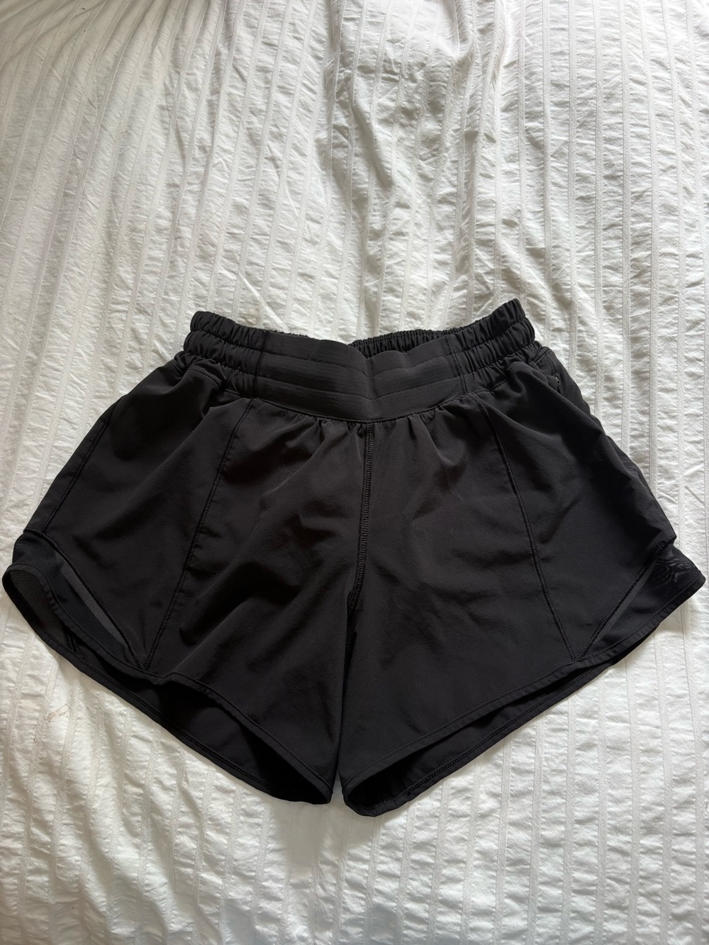 lululemon athletica Black Elastic-Waist Athletic Shorts